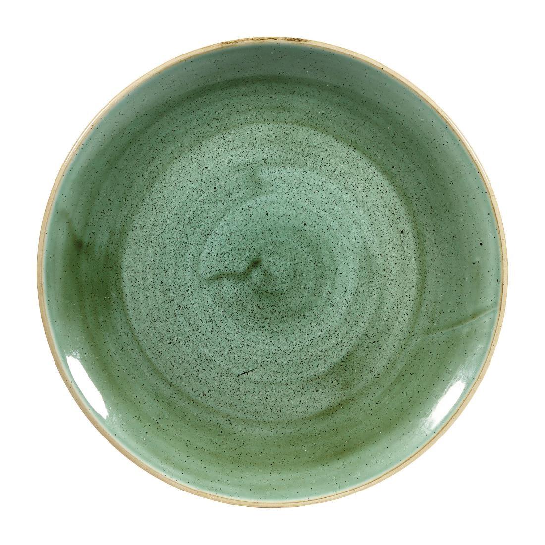 DF995 Churchill Stonecast Round Coupe Plates Samphire Green 260mm (Pack of 12) - JD Catering Equipment Solutions Ltd