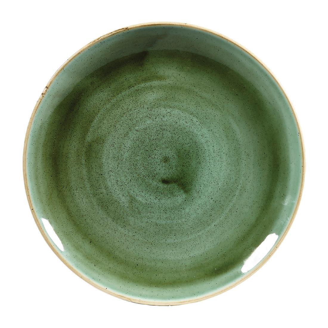 DF996 Churchill Stonecast Round Coupe Plates Samphire Green 217mm (Pack of 12) - JD Catering Equipment Solutions Ltd