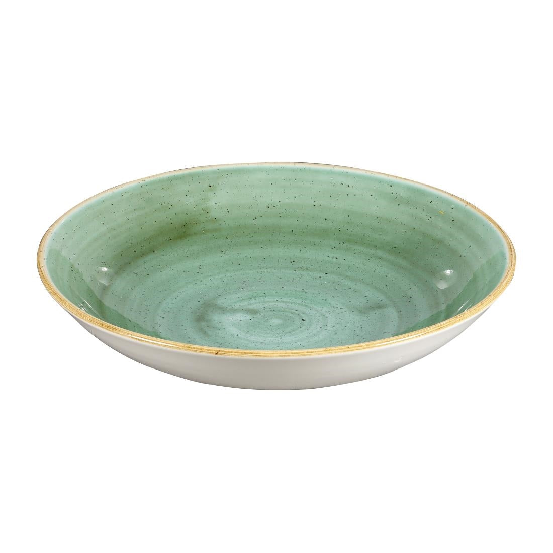 DF998 Churchill Stonecast Round Coupe Bowls Samphire Green 248mm (Pack of 12) JD Catering Equipment Solutions Ltd
