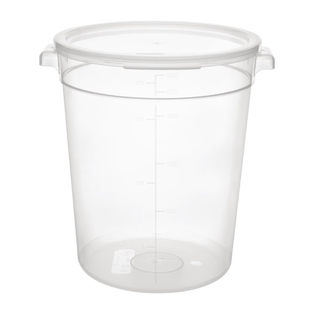 DJ962 Vogue Polypropylene Round Food Storage Container 20Ltr JD Catering Equipment Solutions Ltd