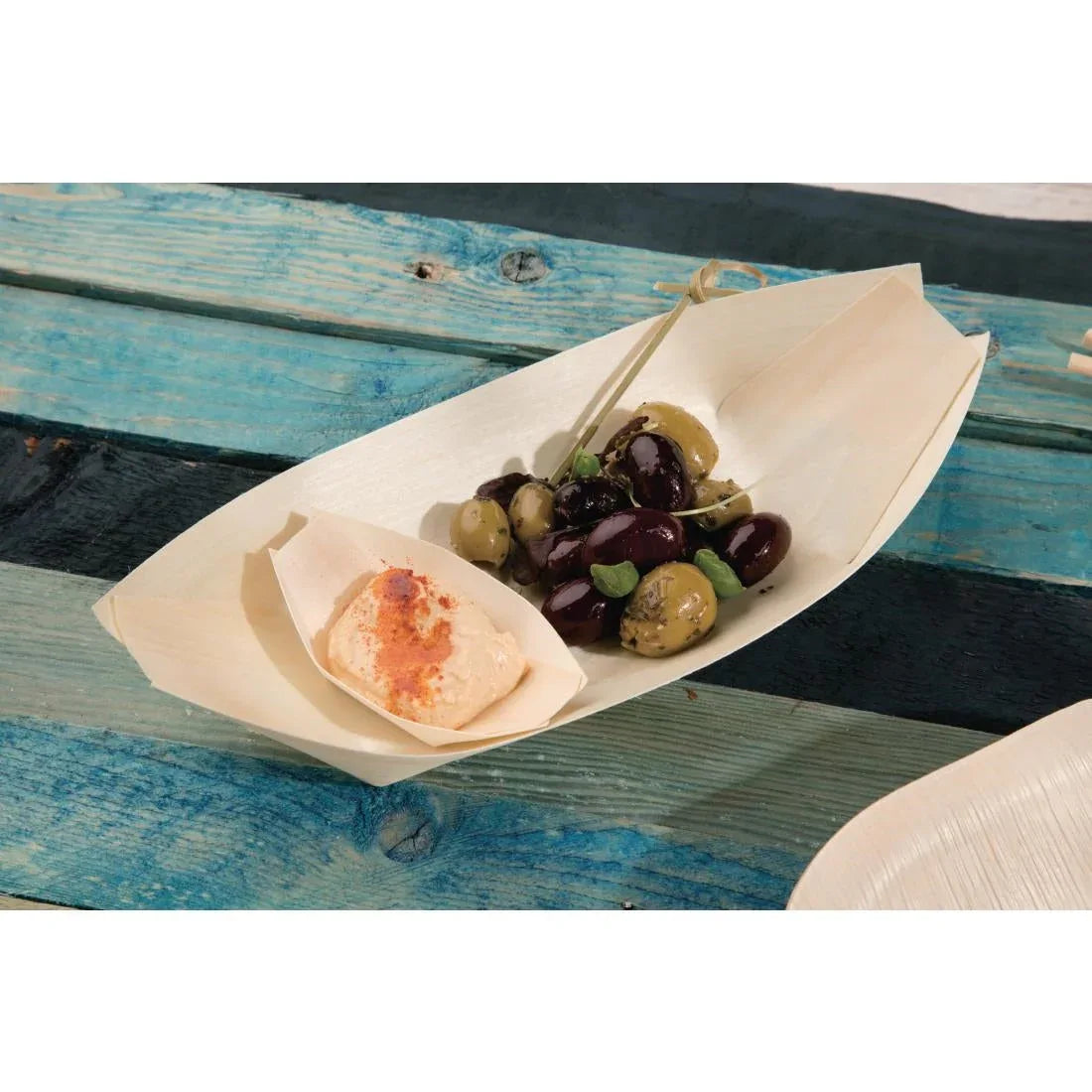 DK387 Fiesta Green Biodegradable Wooden Sushi Boats Medium 190mm (Pack of 100) - JD Catering Equipment Solutions Ltd