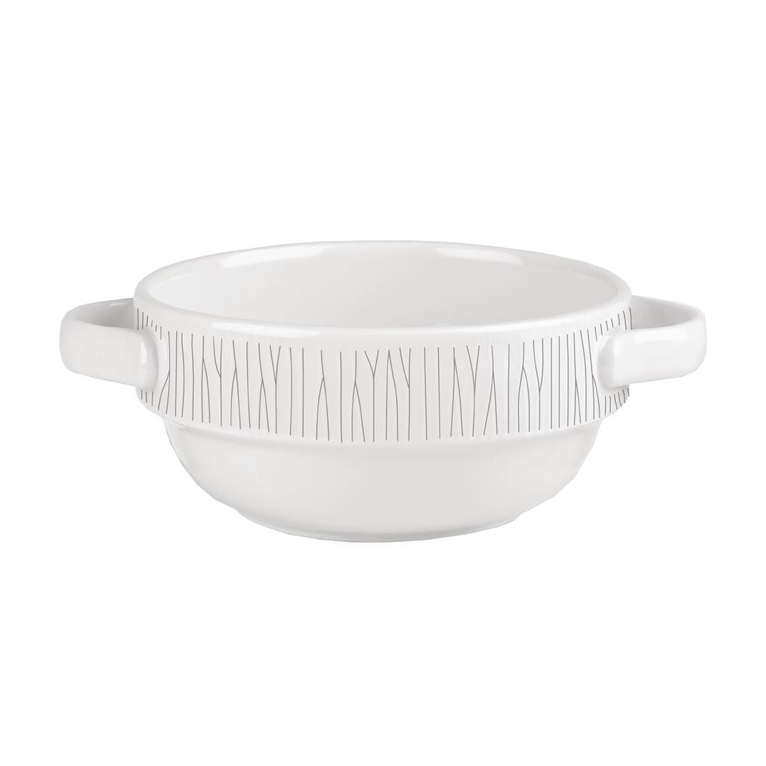 DK412 Churchill Bamboo Handled Stacking Soup Bowl 14oz (Pack of 6) JD Catering Equipment Solutions Ltd