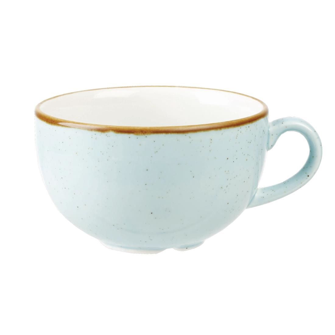 DK513 Churchill Stonecast Cappuccino Cup Duck Egg Blue 12oz (Pack of 12) JD Catering Equipment Solutions Ltd