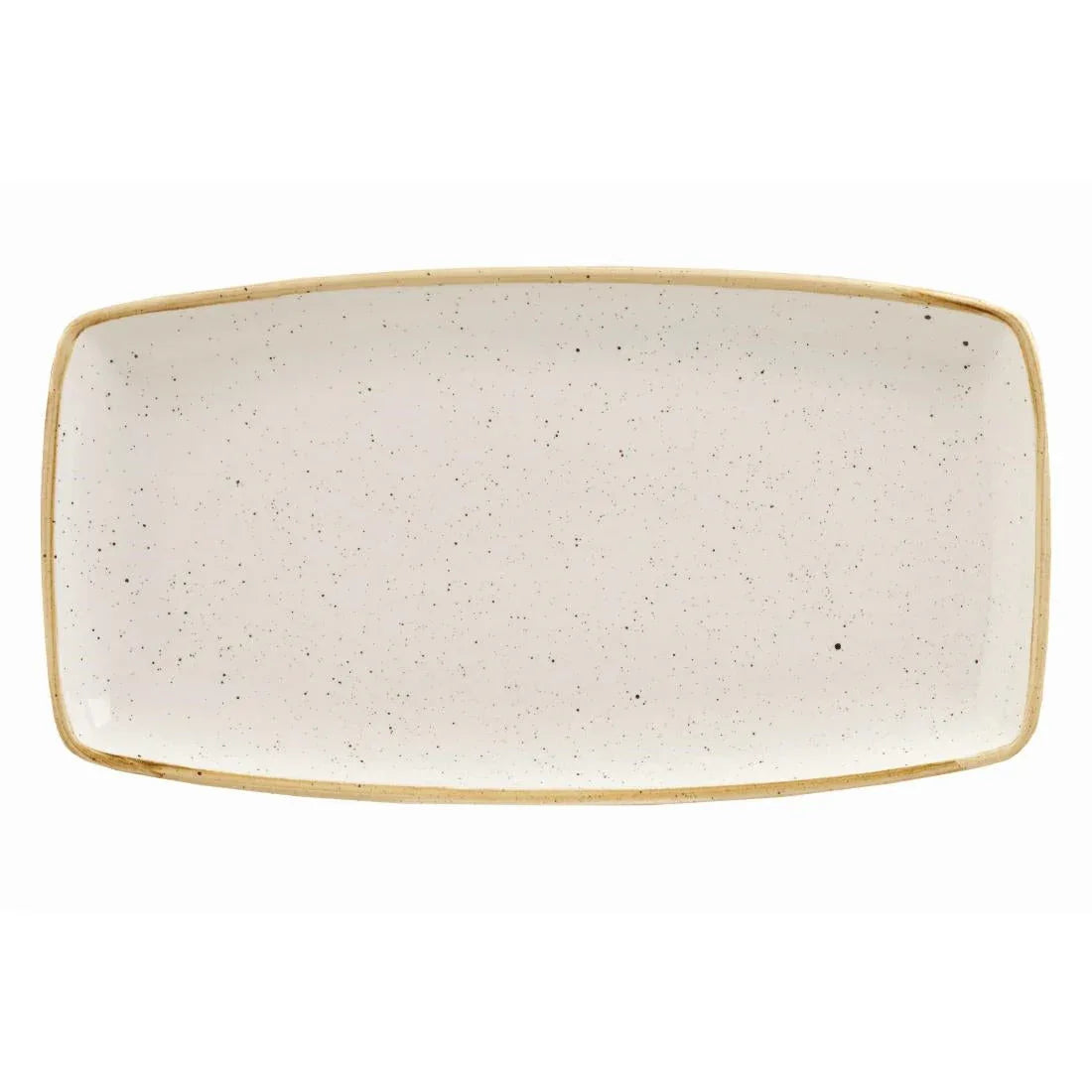 DK527 Churchill Stonecast Rectangular Plate Barley White 350 x 185mm - JD Catering Equipment Solutions Ltd