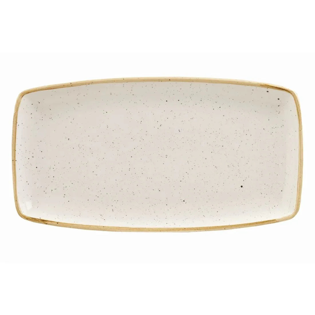 DK527 Churchill Stonecast Rectangular Plate Barley White 350 x 185mm - JD Catering Equipment Solutions Ltd