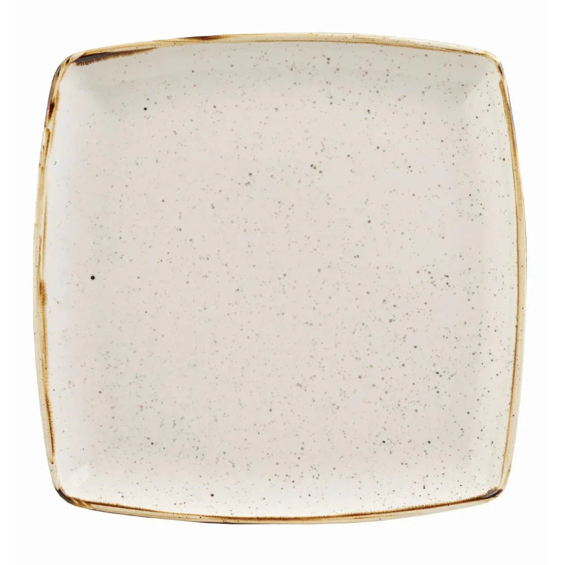 DK529 Churchill Stonecast Deep Square Plate Barley White 260mm (Pack of 6) - JD Catering Equipment Solutions Ltd