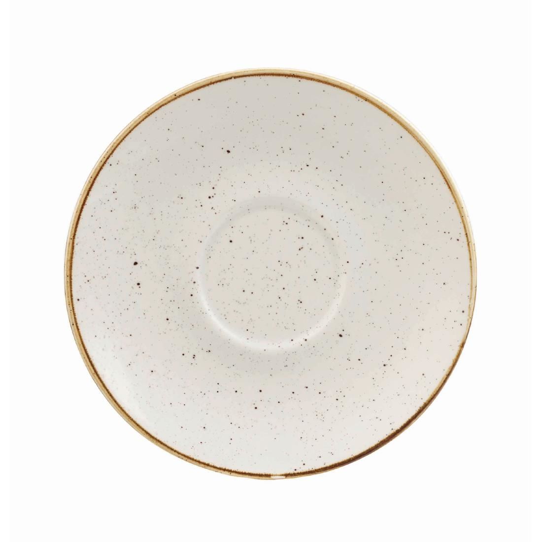 DK533 Churchill Stonecast Round Cappuccino Saucers Barley White 156mm (Pack of 12) JD Catering Equipment Solutions Ltd
