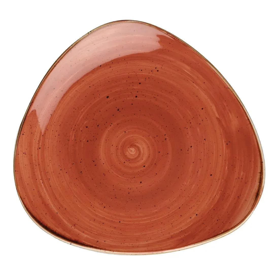 DK541 Churchill Stonecast Triangle Plate Spiced Orange 315mm (Pack of 6) - JD Catering Equipment Solutions Ltd