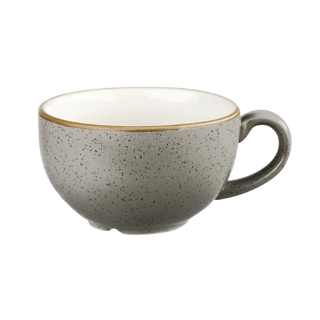 DK566 Churchill Stonecast Cappuccino Cup Peppercorn Grey 8oz (Pack of 12) - JD Catering Equipment Solutions Ltd