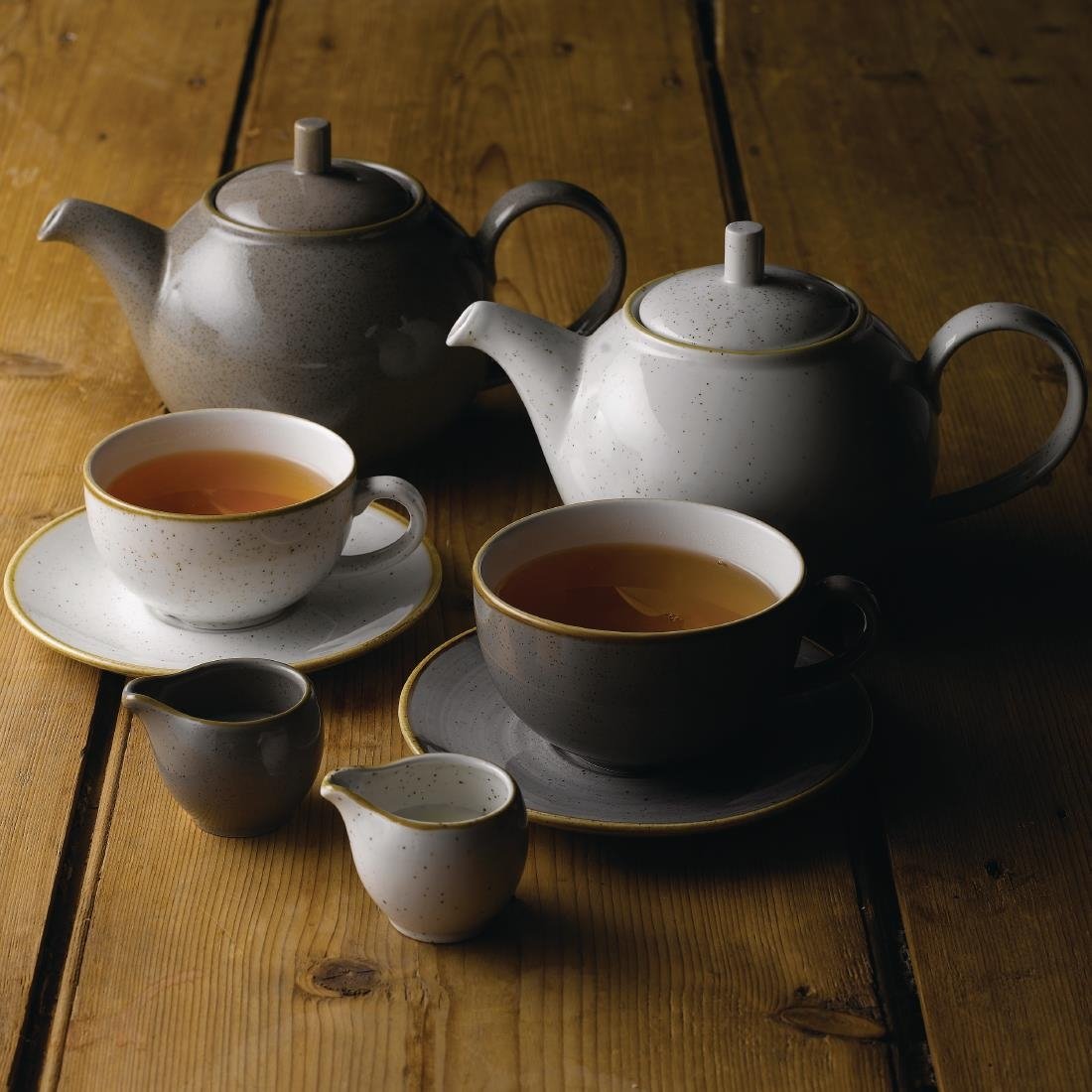 DK566 Churchill Stonecast Cappuccino Cup Peppercorn Grey 8oz (Pack of 12) JD Catering Equipment Solutions Ltd