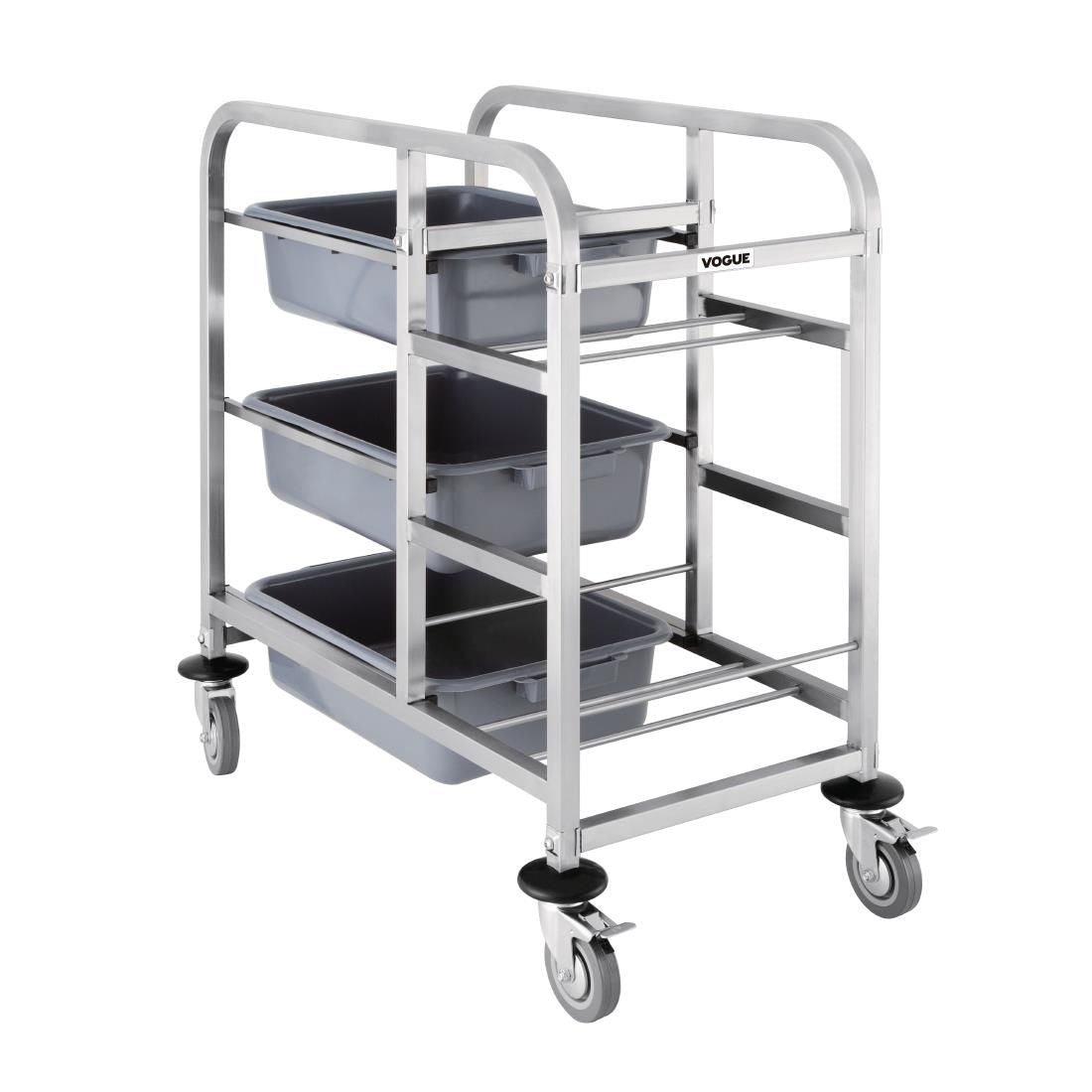 DK738 Vogue Stainless Steel Bussing Trolley JD Catering Equipment Solutions Ltd