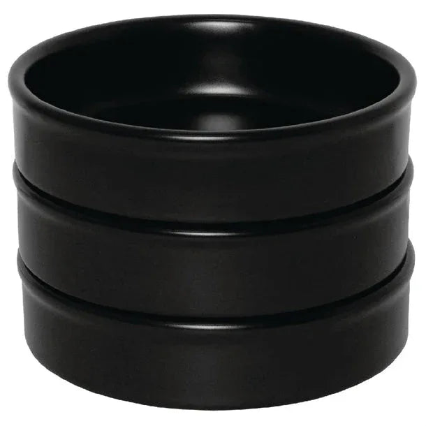 DK832 Olympia Mediterranean Stackable Dishes Black 102mm (Pack of 6) - JD Catering Equipment Solutions Ltd