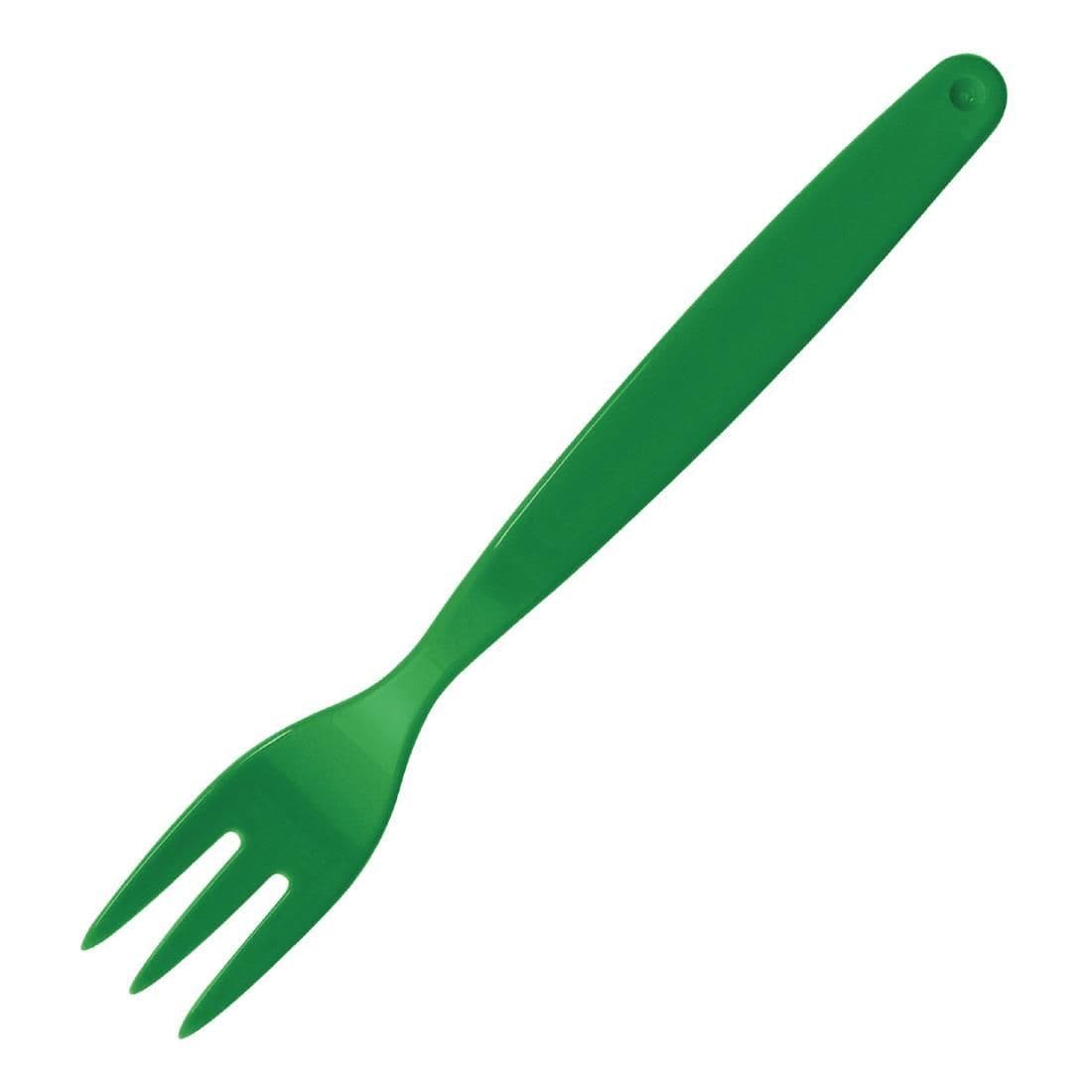DL120 Polycarbonate Fork Green Kristallon (Pack of 12) JD Catering Equipment Solutions Ltd
