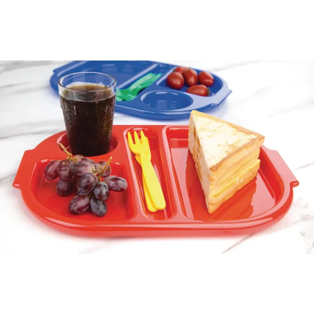 DL126 Kristallon Small Polycarbonate Compartment Food Trays Red 322mm - JD Catering Equipment Solutions Ltd