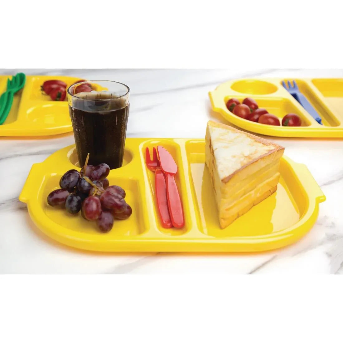 DL127 Kristallon Small Polycarbonate Compartment Food Trays Yellow 322mm - JD Catering Equipment Solutions Ltd