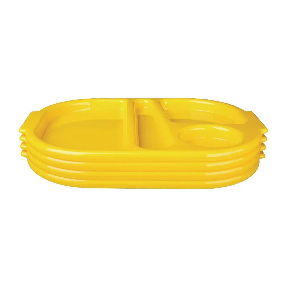 DL127 Kristallon Small Polycarbonate Compartment Food Trays Yellow 322mm - JD Catering Equipment Solutions Ltd