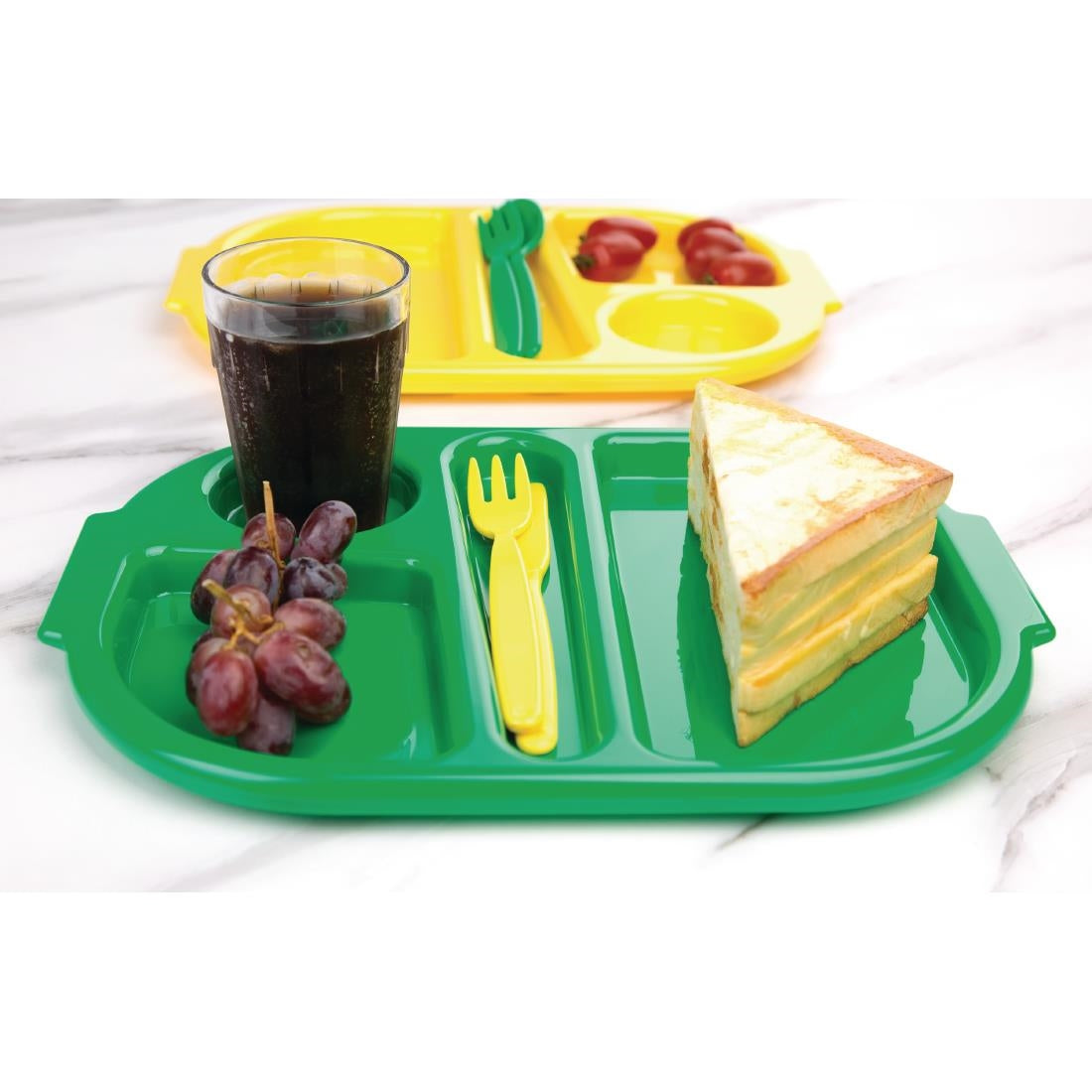 DL128 Kristallon Small Polycarbonate Compartment Food Trays Green 322mm JD Catering Equipment Solutions Ltd