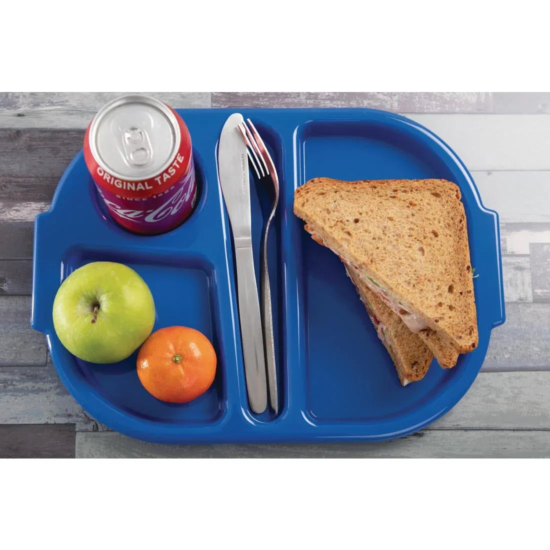 DL129 Kristallon Small Polycarbonate Compartment Food Trays Blue 322mm - JD Catering Equipment Solutions Ltd