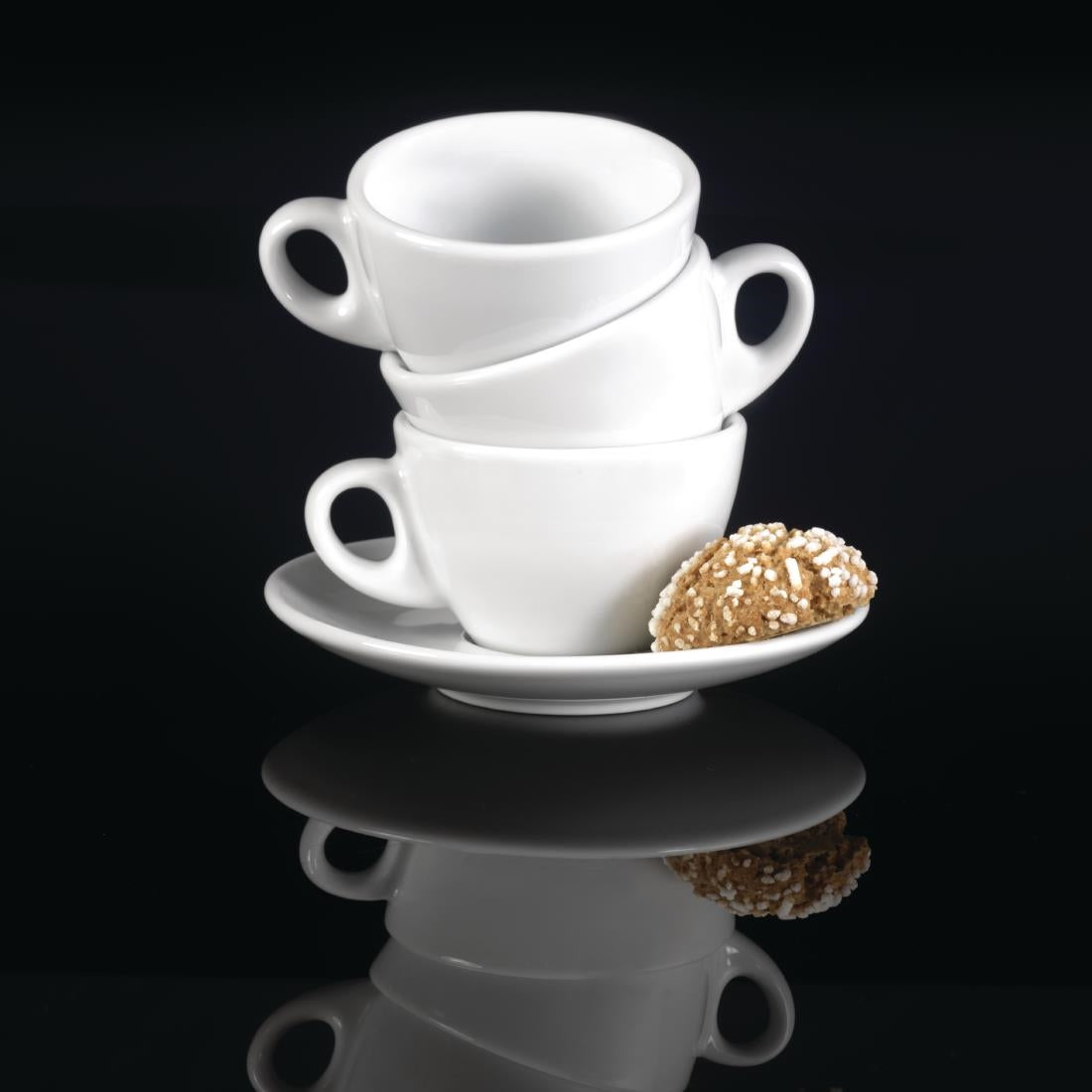 DL397 Churchill Art de Cuisine Menu Porcelain Cappuccino Cups 341ml (Pack of 6) JD Catering Equipment Solutions Ltd