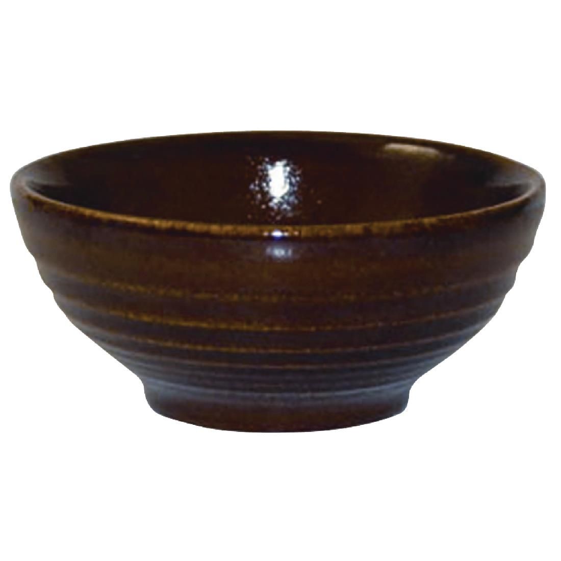 DL409 Churchill Bit on the Side Brown Ripple Snack Bowls 102mm (Pack of 12) JD Catering Equipment Solutions Ltd
