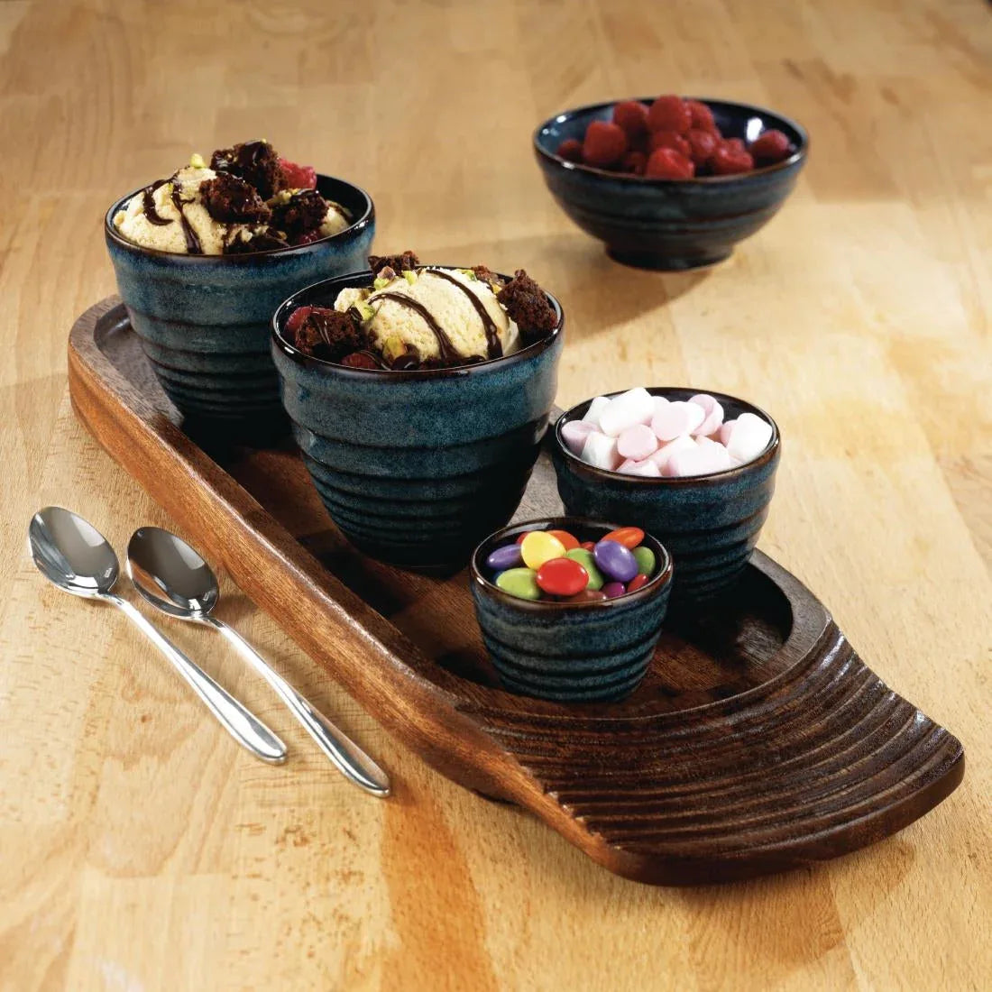 DL415 Churchill Bit on the Side Blue Ripple Dip Pots 57ml (Pack of 12) - JD Catering Equipment Solutions Ltd