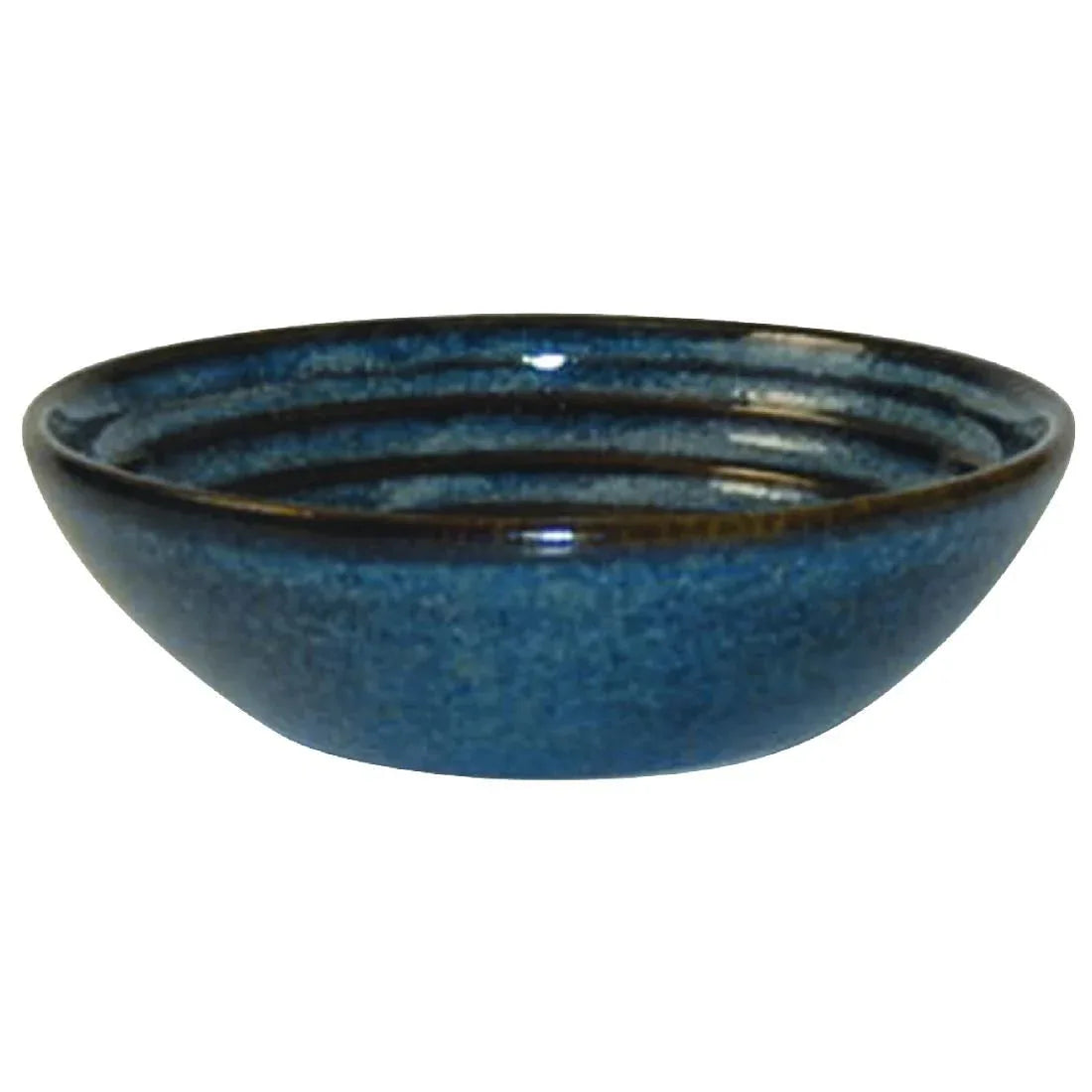 DL421 Churchill Bit on the Side Blue Ripple Dip Dishes 113mm (Pack of 12) - JD Catering Equipment Solutions Ltd