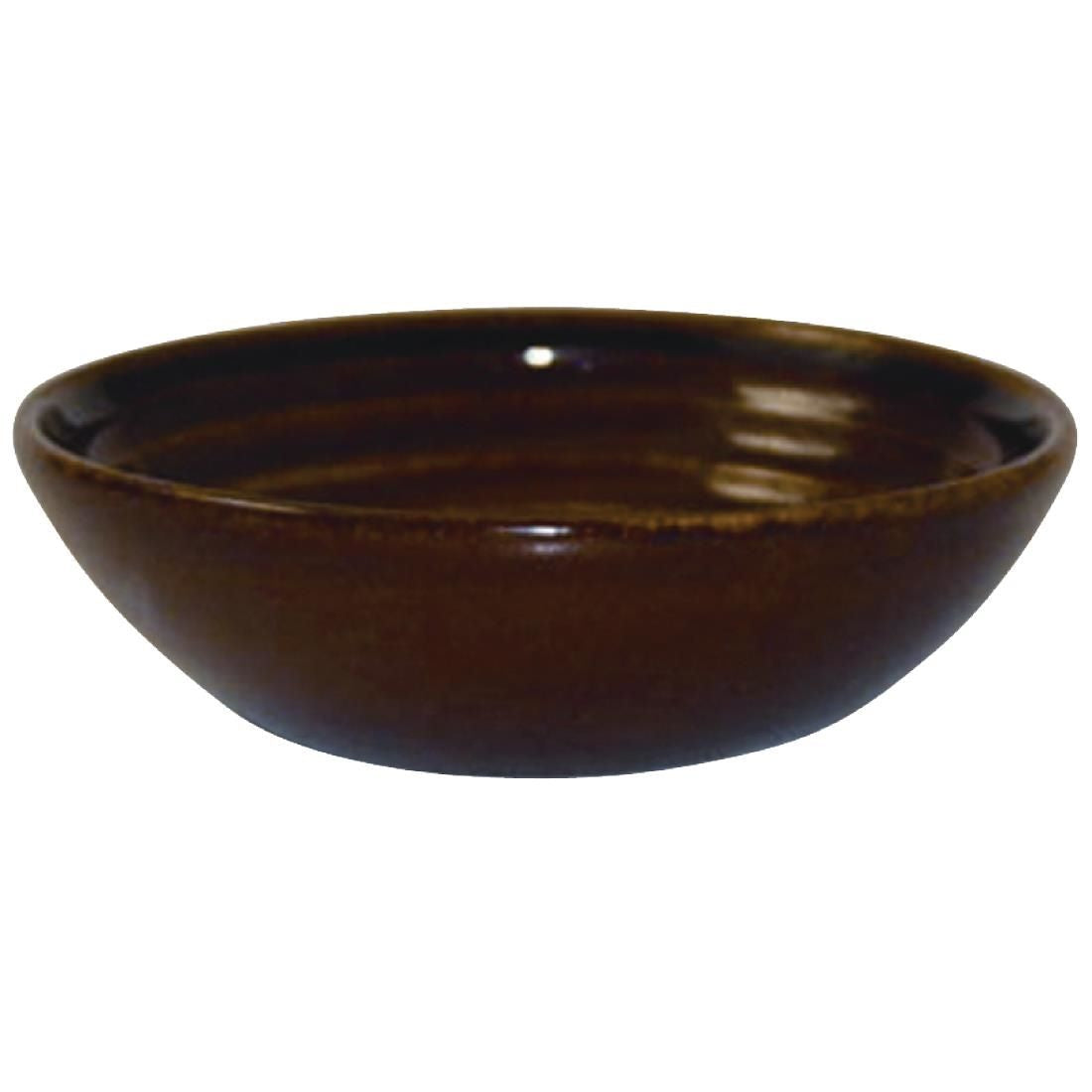 DL422 Churchill Bit on the Side Brown Ripple Dip Dishes 113mm (Pack of 12) JD Catering Equipment Solutions Ltd