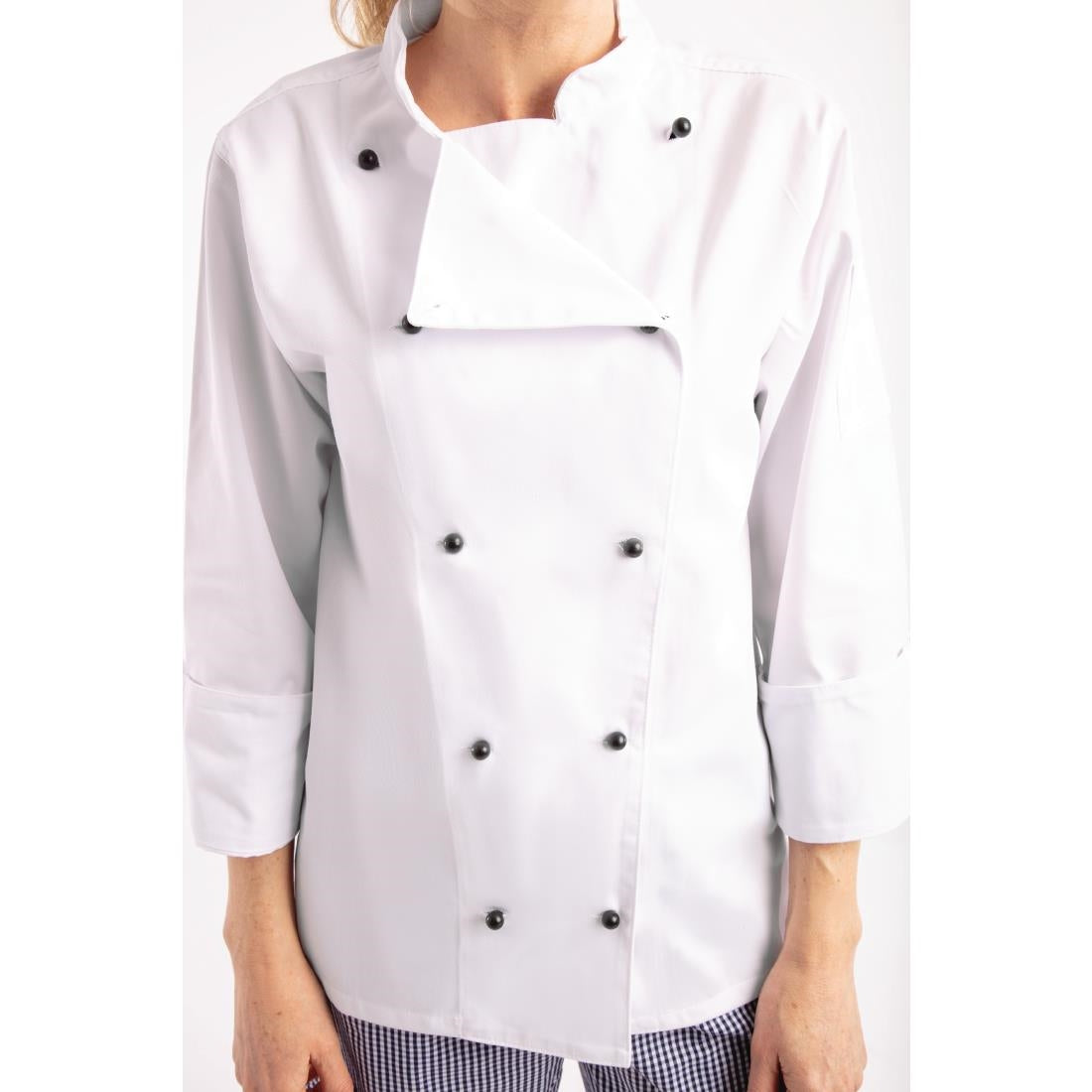 DL710-M Whites Chicago Unisex Chefs Jacket Long Sleeve M JD Catering Equipment Solutions Ltd
