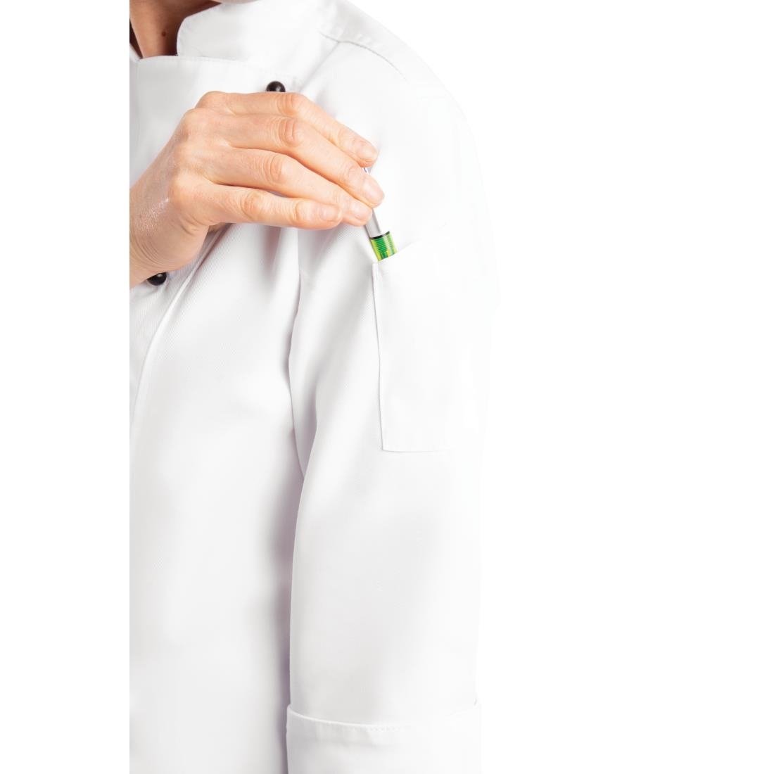 DL710-M Whites Chicago Unisex Chefs Jacket Long Sleeve M JD Catering Equipment Solutions Ltd
