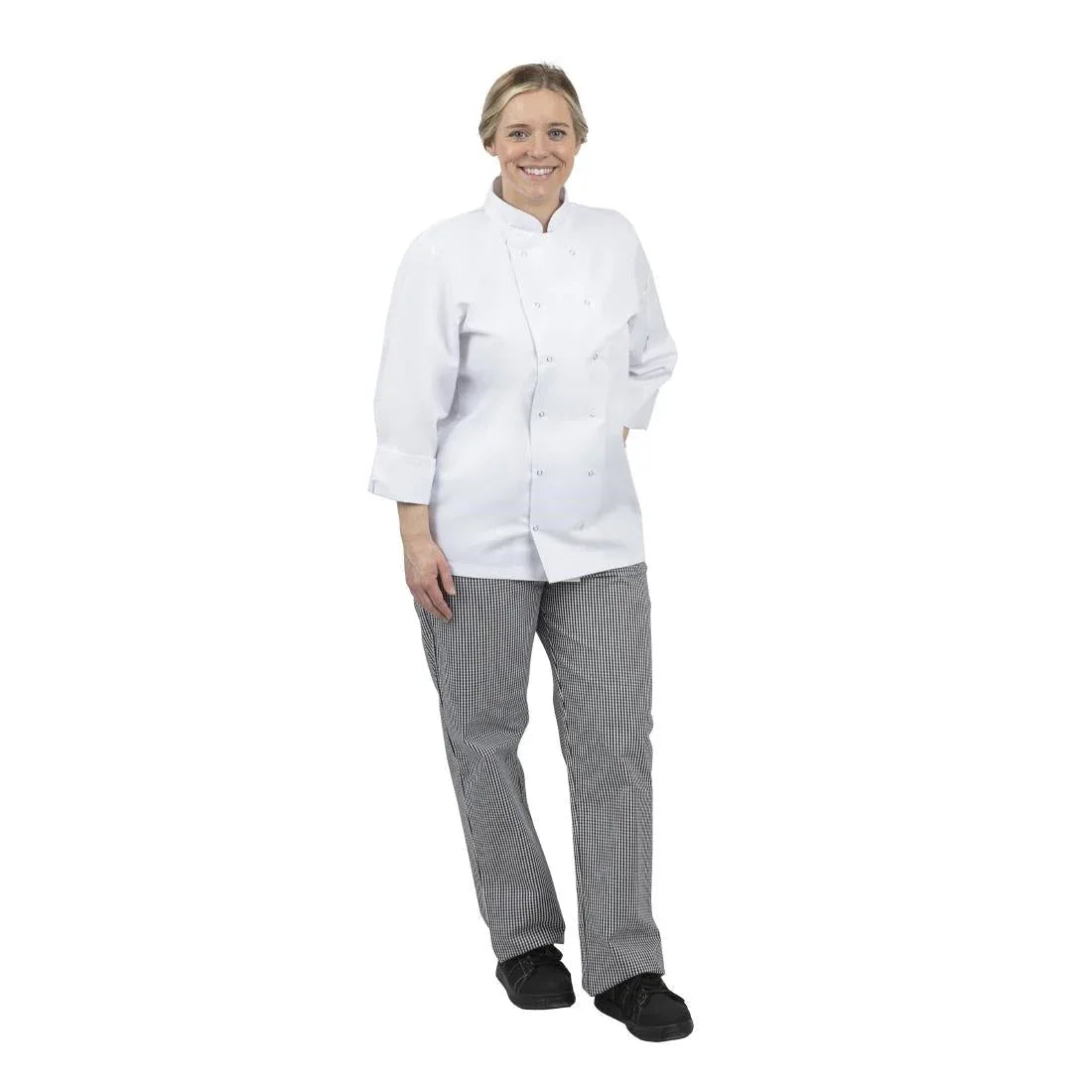 DL712-S Whites Unisex Vegas Chefs Trousers Black and White Check S - JD Catering Equipment Solutions Ltd