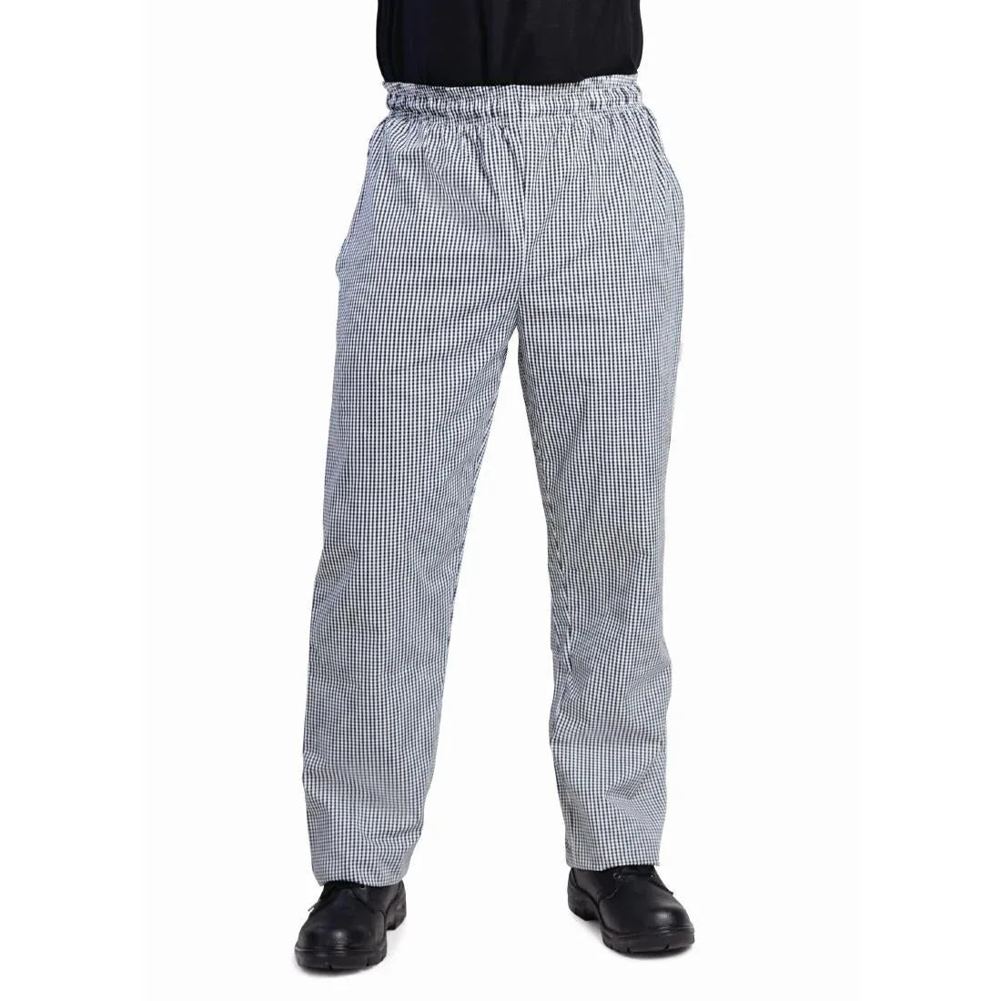DL712-S Whites Unisex Vegas Chefs Trousers Black and White Check S - JD Catering Equipment Solutions Ltd