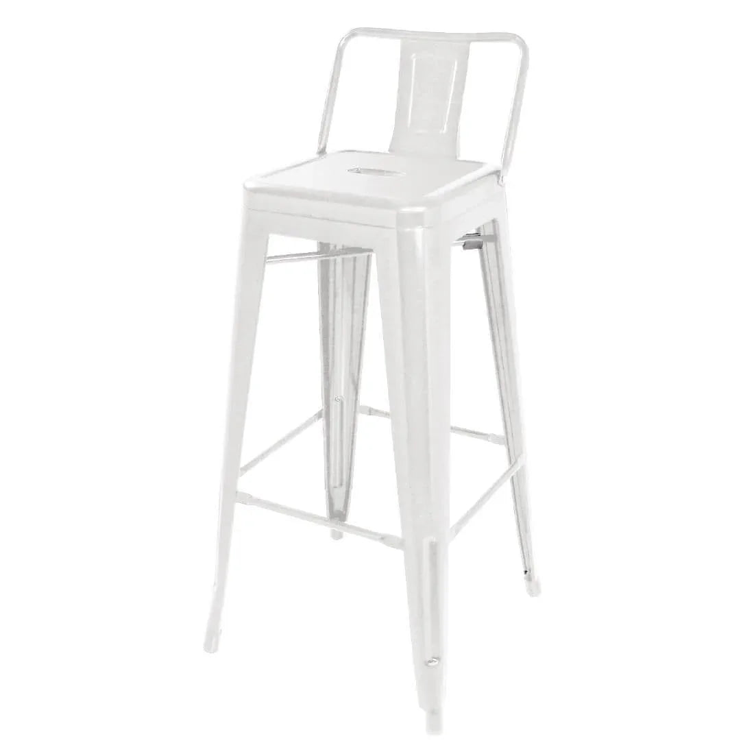 DL890 Bolero Bistro Steel High Stool With Backrest White (Pack of 4) - JD Catering Equipment Solutions Ltd