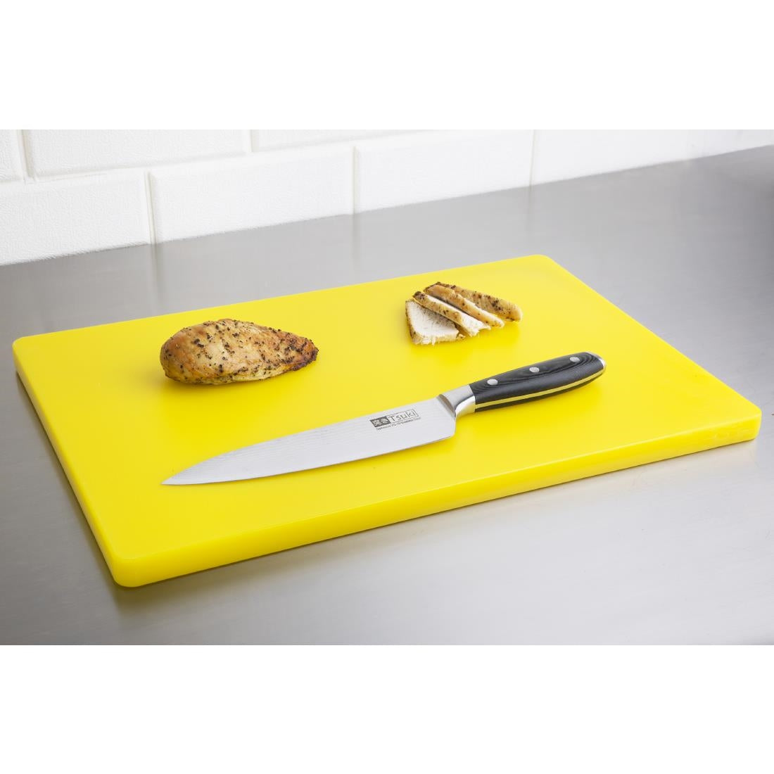 DM002 Hygiplas Extra Thick Low Density Yellow Chopping Board Standard JD Catering Equipment Solutions Ltd