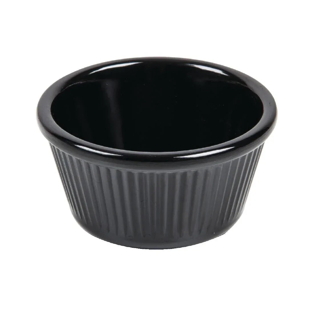 DM162 Kristallon Melamine Fluted Ramekins Black 57mm (Pack of 12) - JD Catering Equipment Solutions Ltd