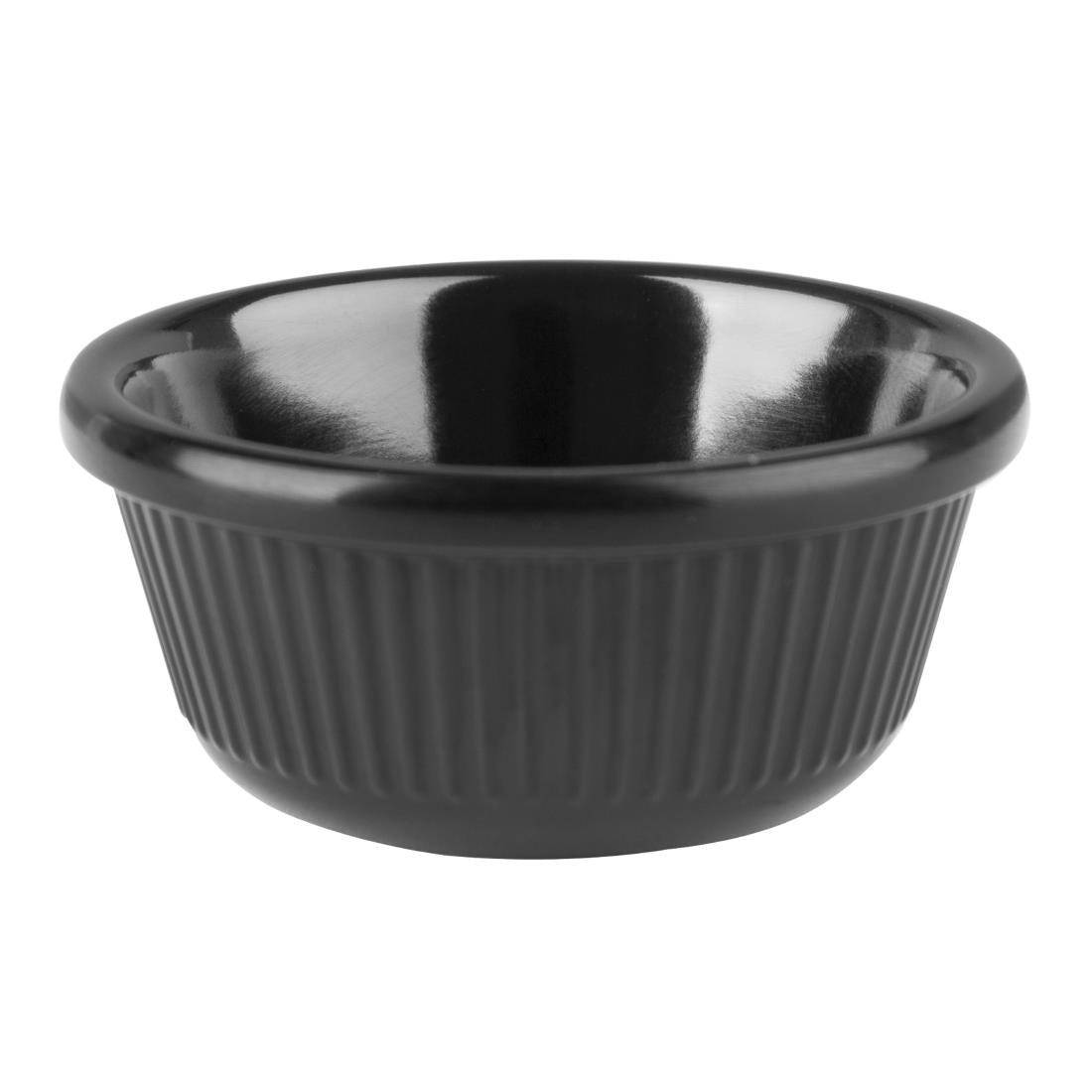 DM162 Kristallon Melamine Fluted Ramekins Black 57mm (Pack of 12) JD Catering Equipment Solutions Ltd