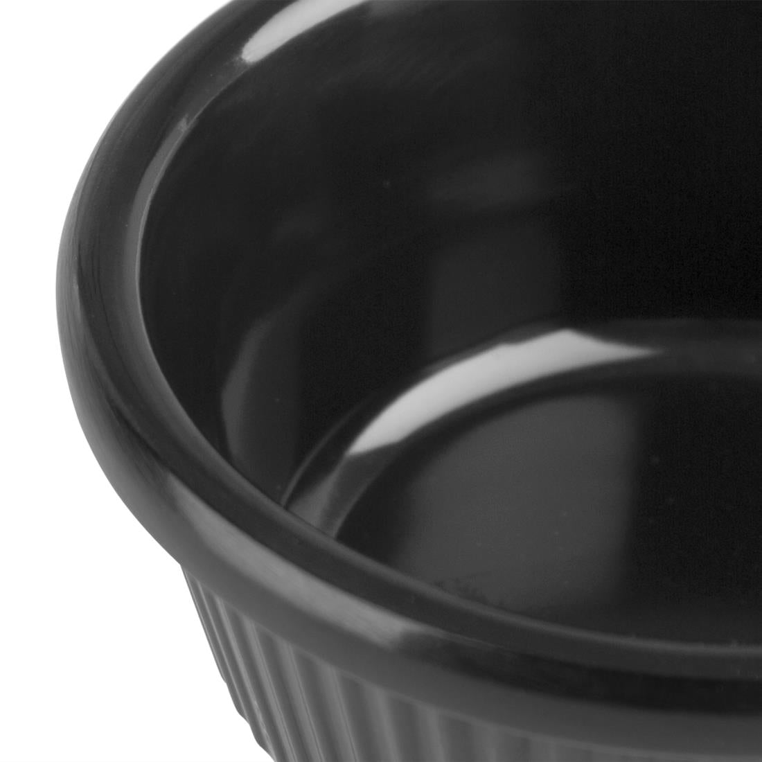 DM162 Kristallon Melamine Fluted Ramekins Black 57mm (Pack of 12) JD Catering Equipment Solutions Ltd