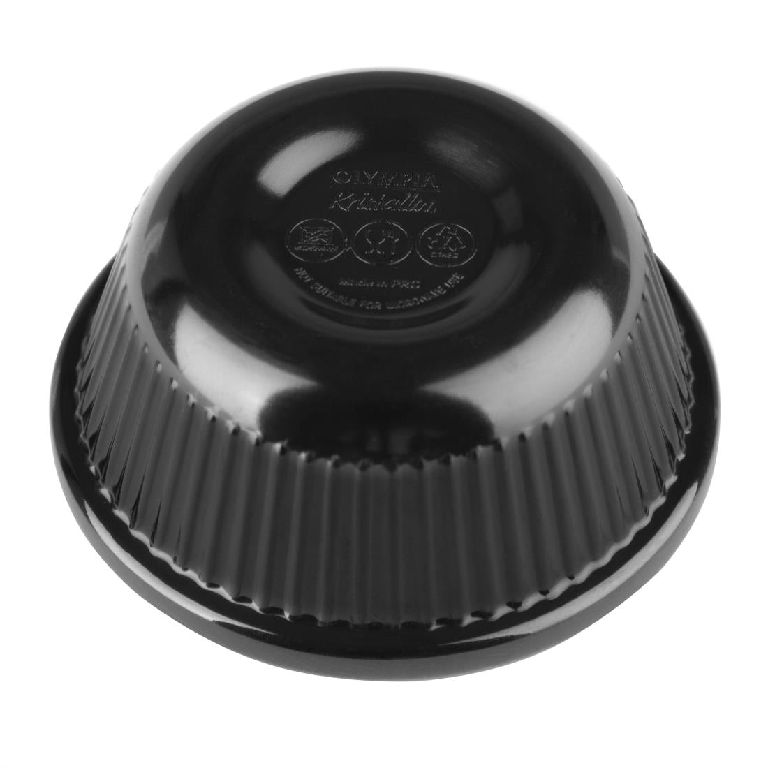 DM162 Kristallon Melamine Fluted Ramekins Black 57mm (Pack of 12) JD Catering Equipment Solutions Ltd