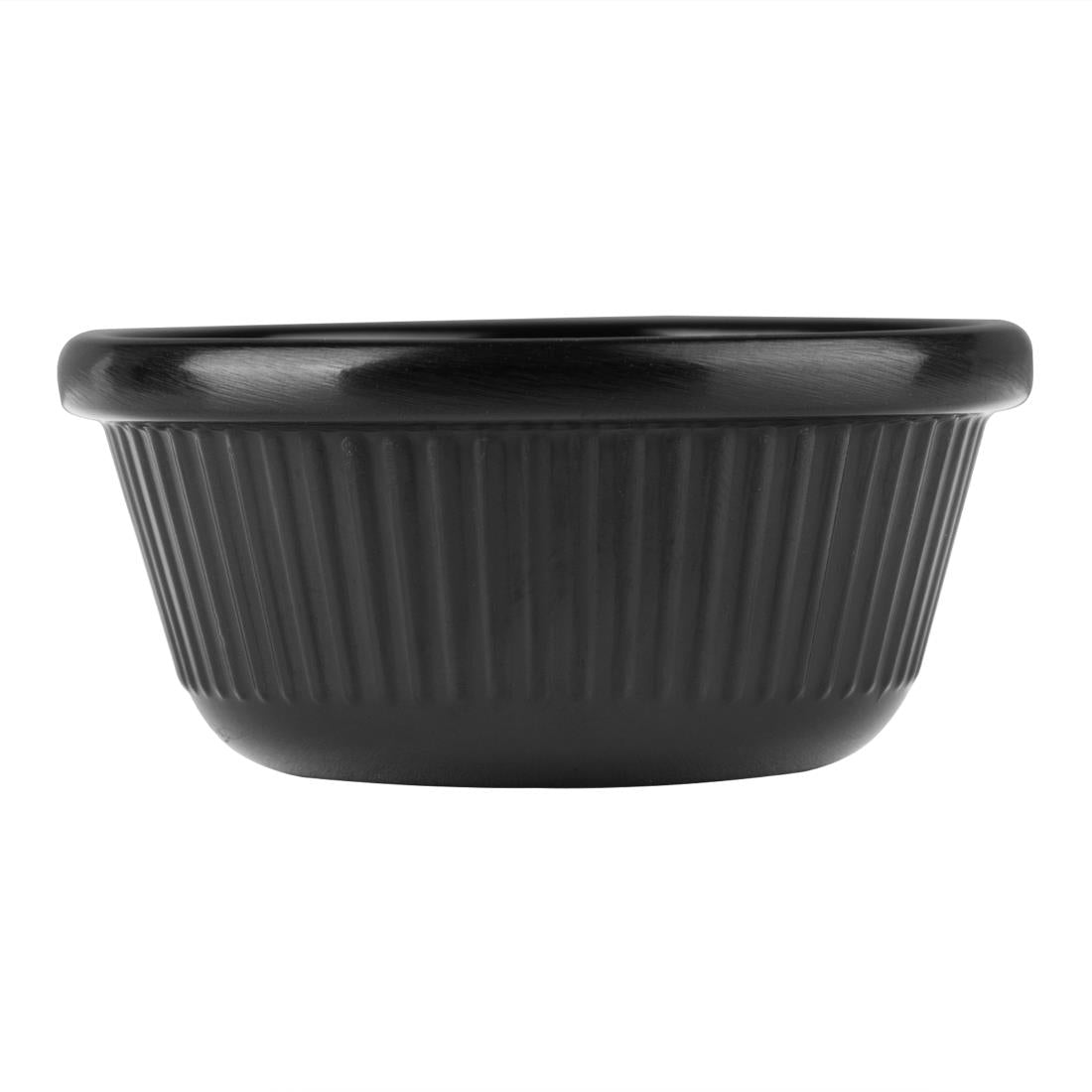 DM162 Kristallon Melamine Fluted Ramekins Black 57mm (Pack of 12) JD Catering Equipment Solutions Ltd