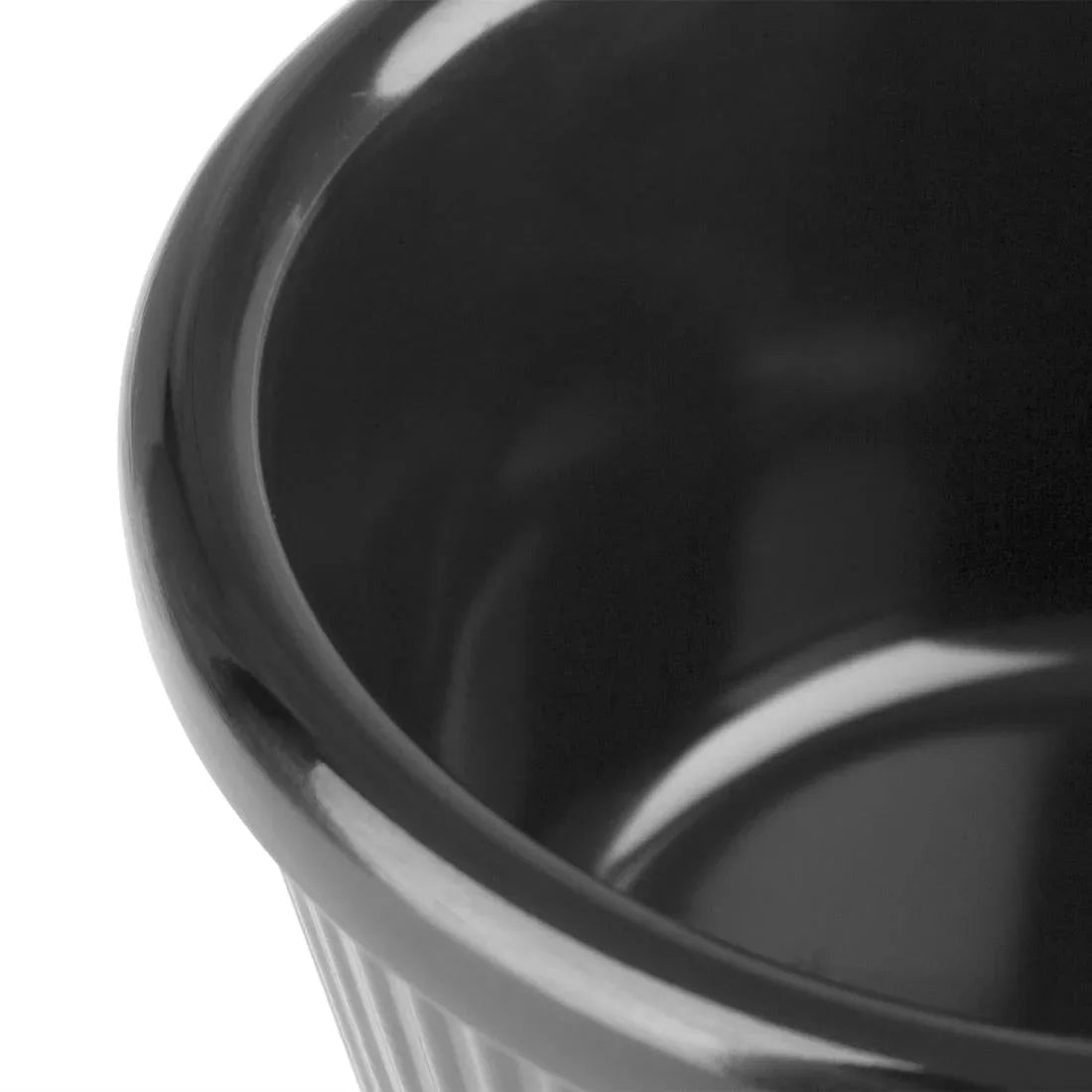 DM163 Kristallon Melamine Fluted Ramekins Black 70mm (Pack of 12) - JD Catering Equipment Solutions Ltd