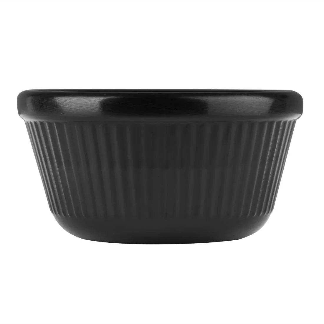 DM163 Kristallon Melamine Fluted Ramekins Black 70mm (Pack of 12) - JD Catering Equipment Solutions Ltd