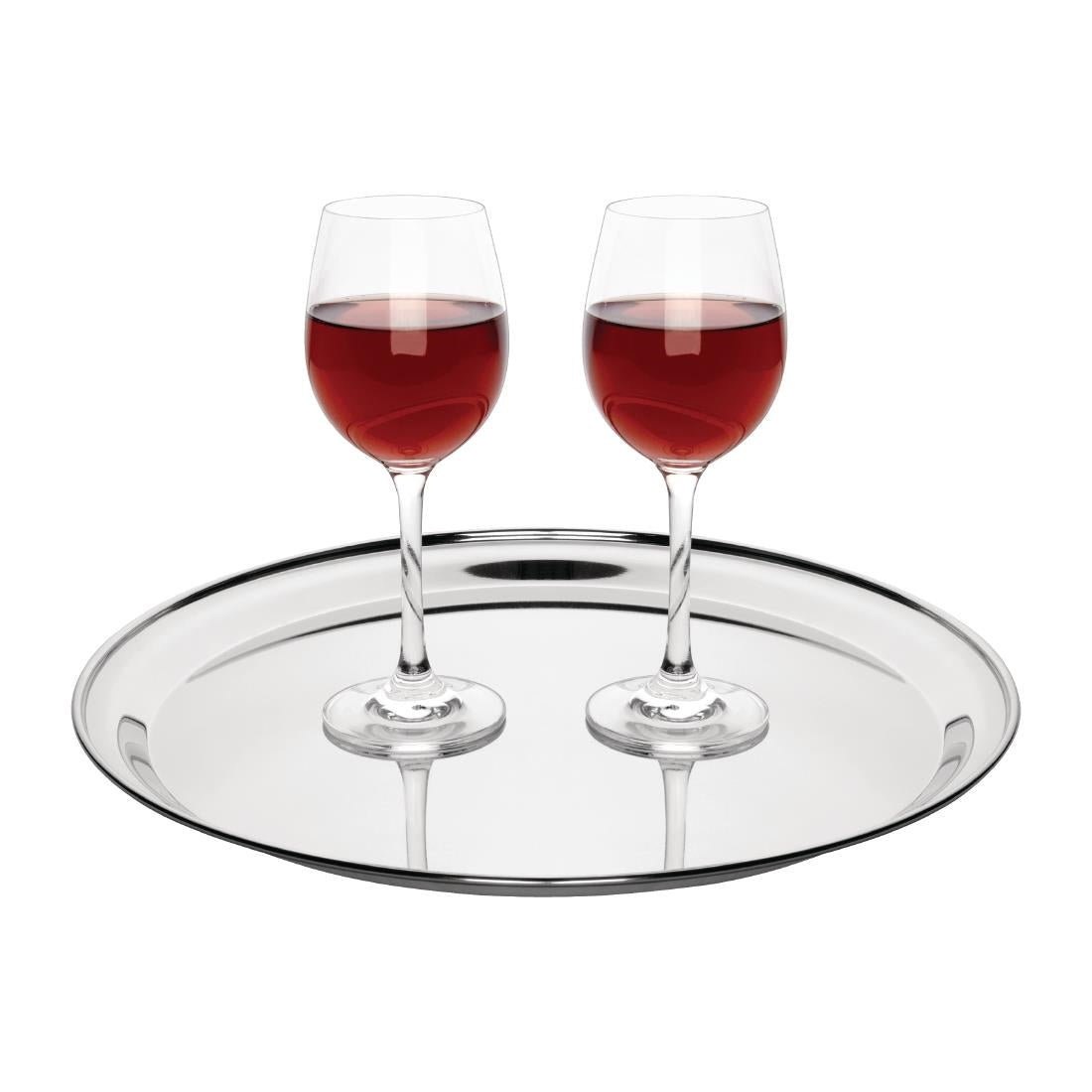 DM193 Olympia Stainless Steel Round Service Tray 355mm JD Catering Equipment Solutions Ltd