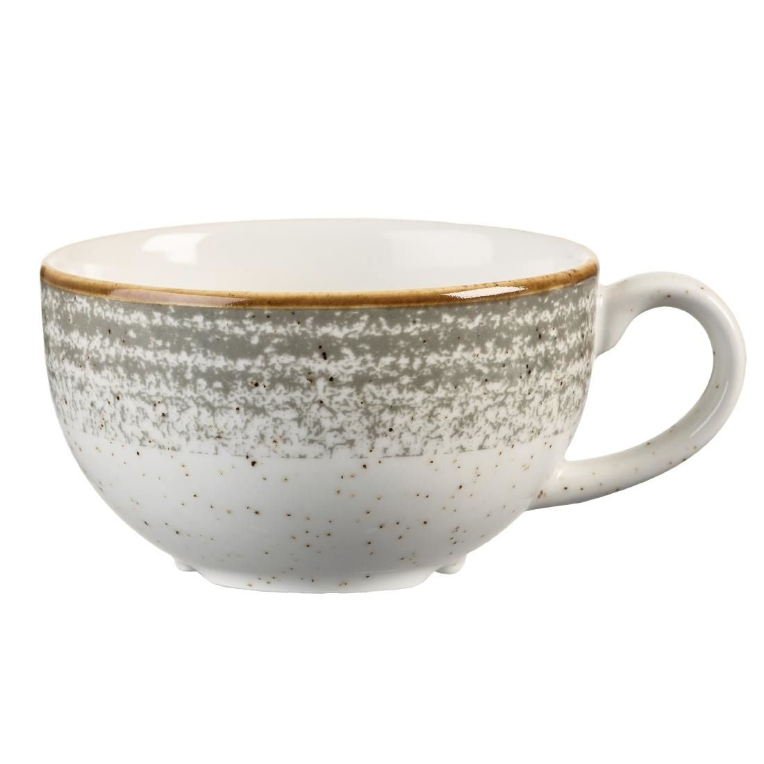 DM424 Churchill Studio Prints Homespun Stone Grey Cappuccino Cup 227ml 8oz JD Catering Equipment Solutions Ltd
