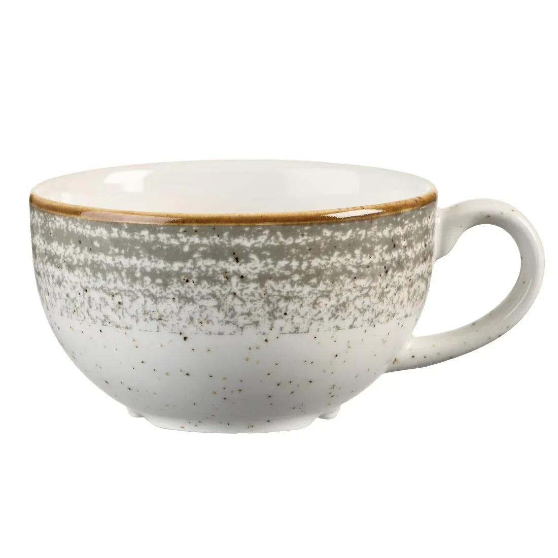 DM424 Churchill Studio Prints Homespun Stone Grey Cappuccino Cup 227ml 8oz - JD Catering Equipment Solutions Ltd