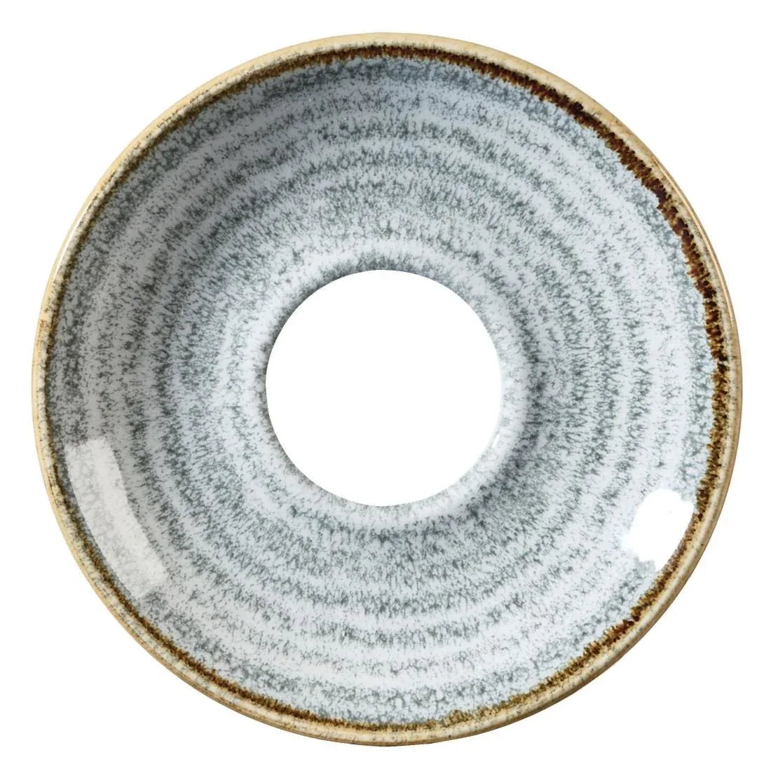 DM428 Churchill Studio Prints Stone Cappuccino Saucers Grey 156mm (Pack of 12) - JD Catering Equipment Solutions Ltd