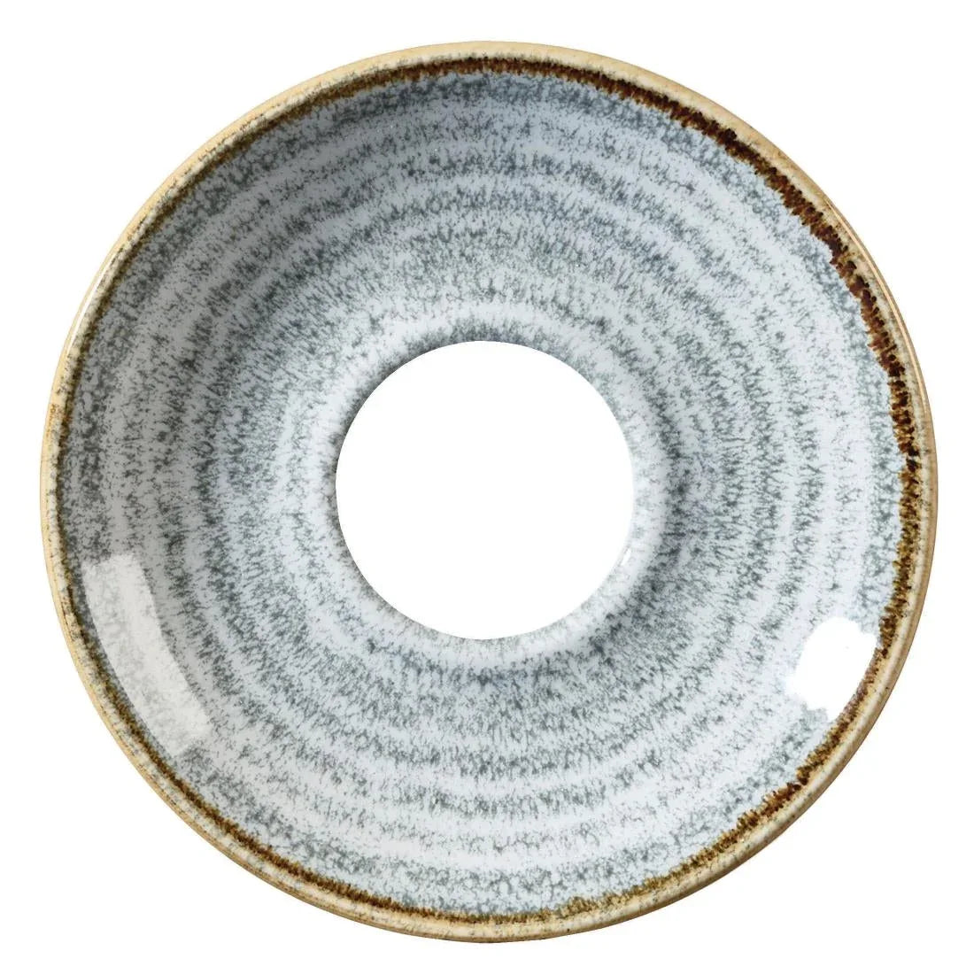 DM428 Churchill Studio Prints Stone Cappuccino Saucers Grey 156mm (Pack of 12) - JD Catering Equipment Solutions Ltd