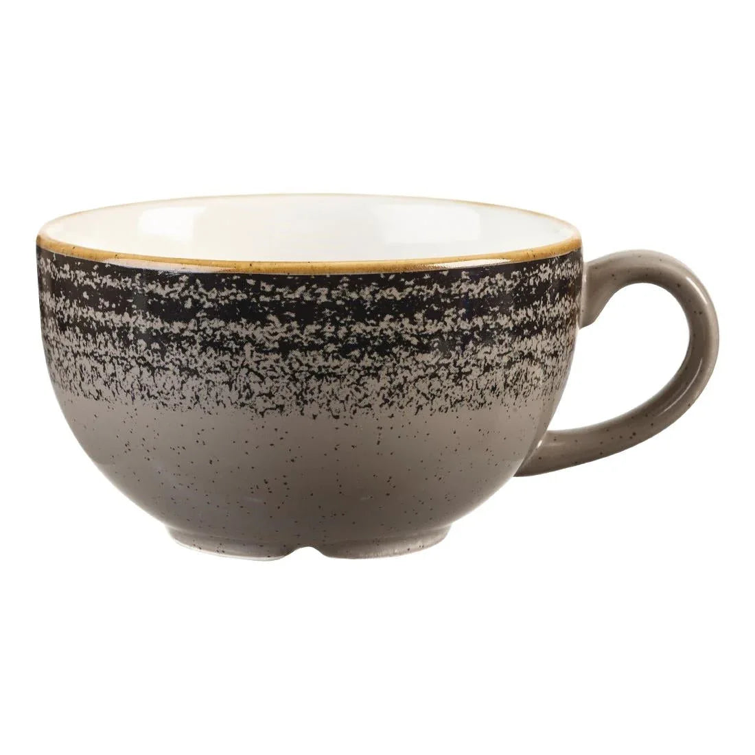 DM431 Churchill Studio Prints Homespun Charcoal Black Cappuccino Cup 227ml 8oz - JD Catering Equipment Solutions Ltd