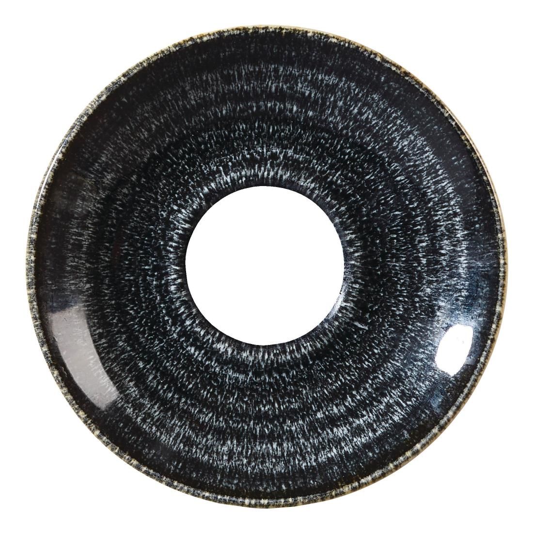 DM435 Churchill Studio Prints Homespun Charcoal Black Cappuccino Saucer 156mm JD Catering Equipment Solutions Ltd