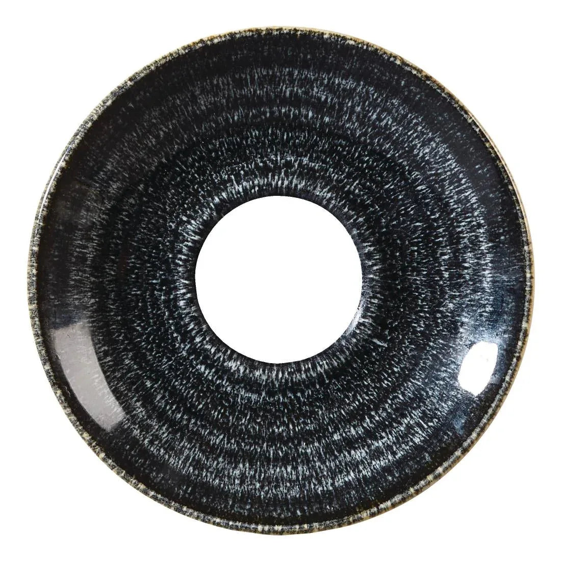 DM435 Churchill Studio Prints Homespun Charcoal Black Cappuccino Saucer 156mm - JD Catering Equipment Solutions Ltd