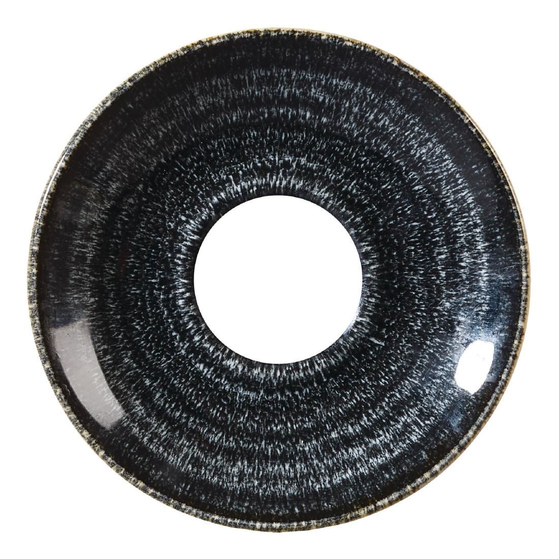 DM436 Churchill Studio Prints Homespun Charcoal Black Espresso Saucer 118mm JD Catering Equipment Solutions Ltd