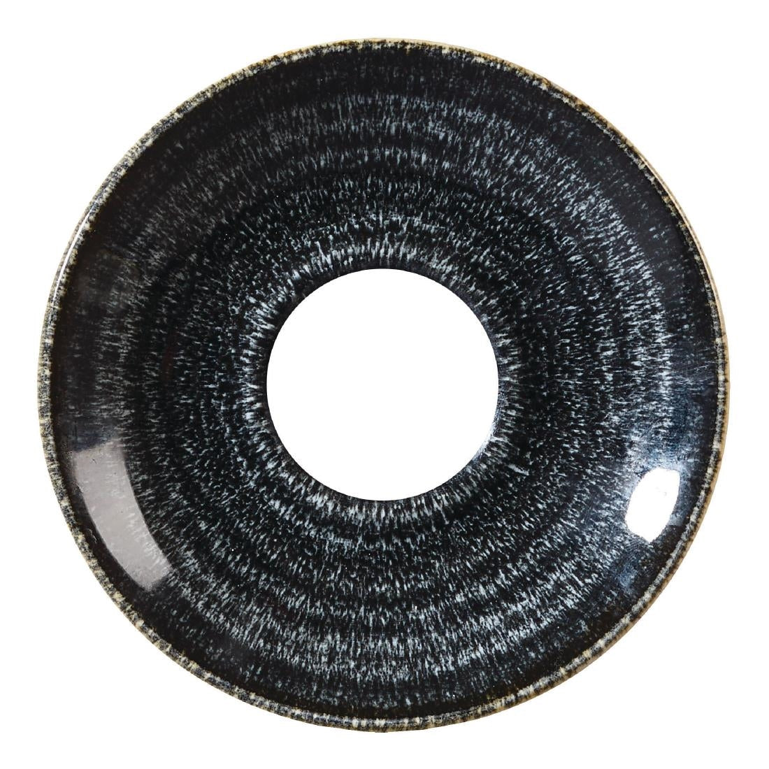 DM436 Churchill Studio Prints Homespun Charcoal Black Espresso Saucer 118mm JD Catering Equipment Solutions Ltd